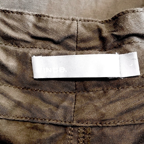 VINCE | Linen Blend Thick Woven High Waisted Cargo Pants Military Green - Picture 6 of 6